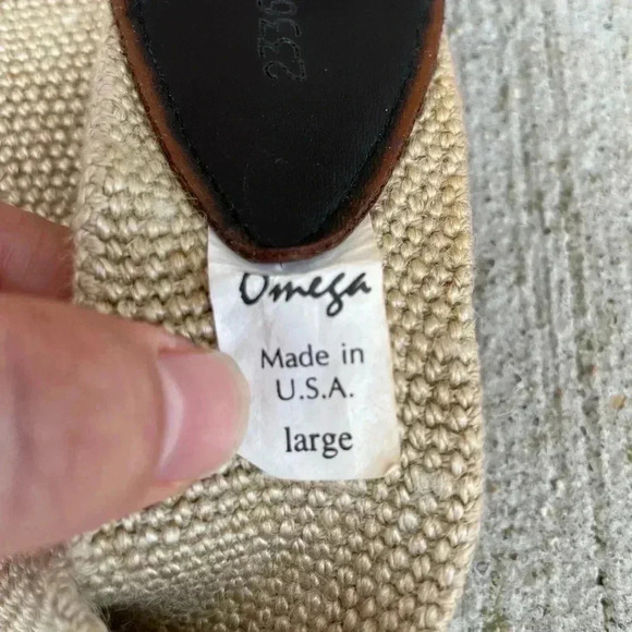 Vintage OMEGA Arrowhead Arrow Metal Buckle Stretch Belt Tan Brown Natural Large - Picture 4 of 4